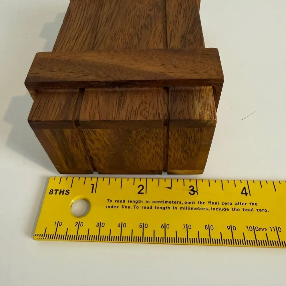 Handmade Hidden Drawer Wooden Trinket Box 5.5x3”